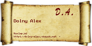 Dolny Alex névjegykártya